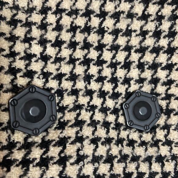 Madyva Made in Italy Women Tan/Black Wool Blend Houndstooth Blazer Size 44 - Picture 5 of 10